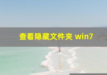 查看隐藏文件夹 win7